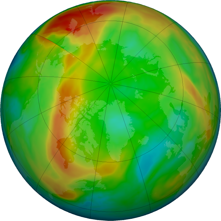 Arctic ozone map for 29 January 2022